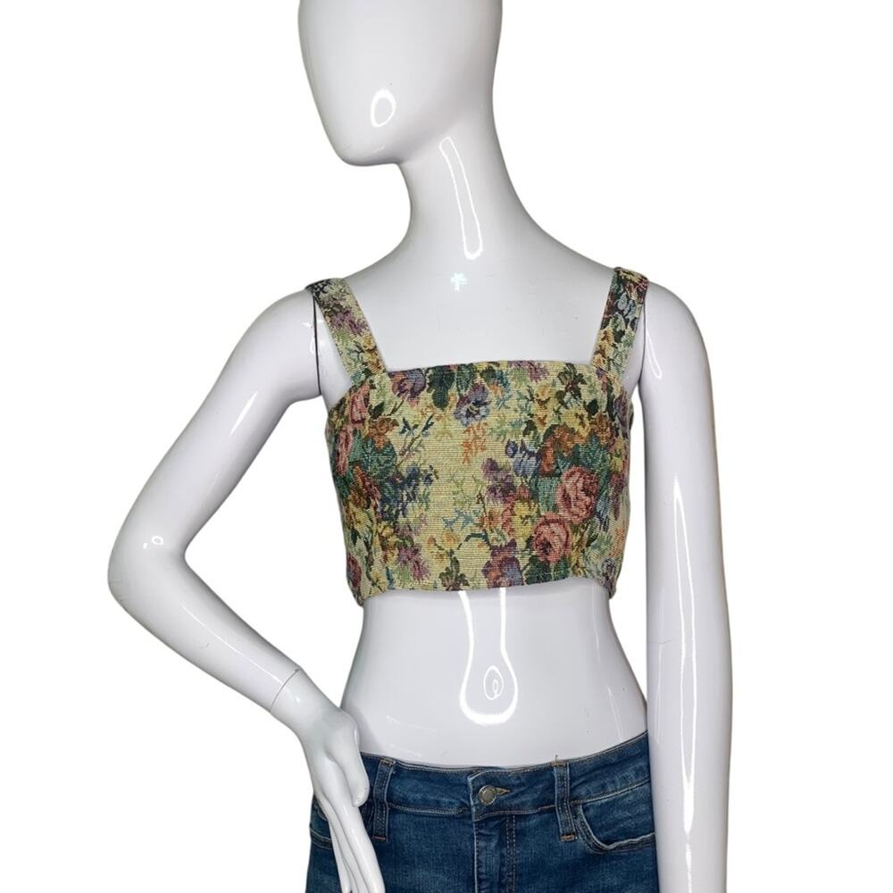 Sugar Thrillz Dolls kill NWT Floral Tapestry Crop Top Bustier Multicolor Size S